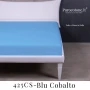Outlet - Lenzuola Sotto con Angoli - 190x195+40 Percalle 425Cs Blu Cobalto